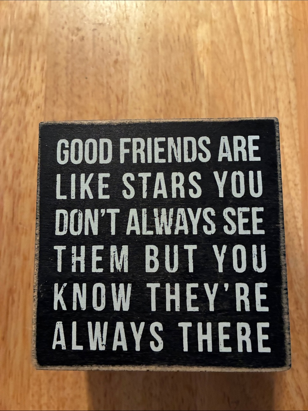 Black Friendship Quote Block Sign - Classic Home Accent